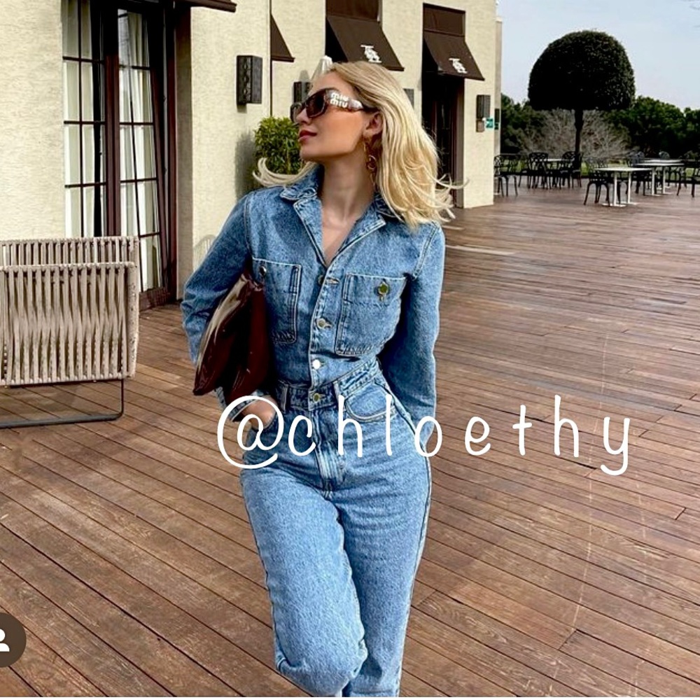 Zara Z1975 LONG DENIM JUMPSUIT